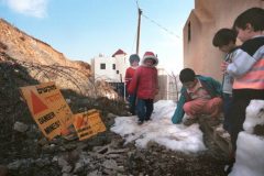 Children playing near a minefield