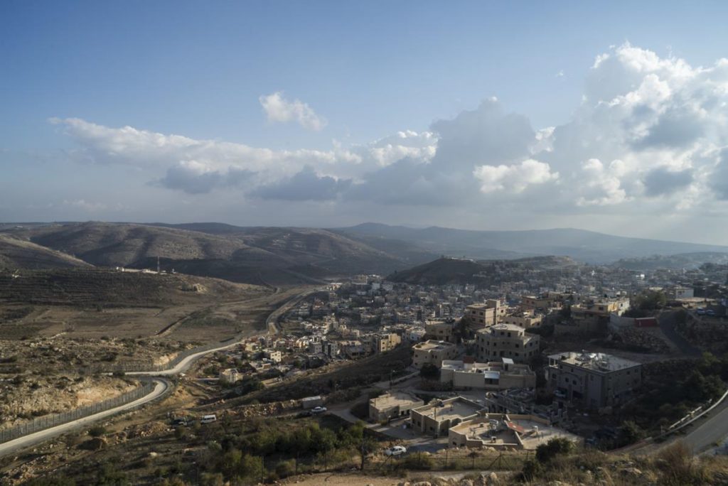 Ceasefire line and fortified fences by Majdal Shams
